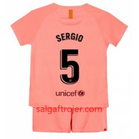 FC Barcelona Fodboldtrøjer Sergio 5 Børn 3. sæt 2018/19 Kort ærmer